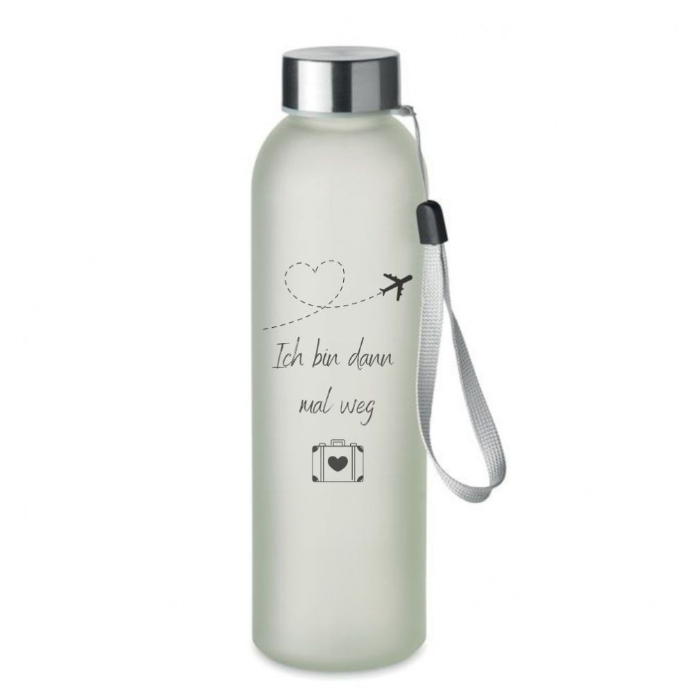 Preview: Sublimation Glasflasche mit Verschluss aus Edelstahl und Schlaufe 500ml
